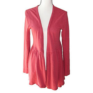 𝅺anthropologie t.la Pink Peplum Cardigan Sweater